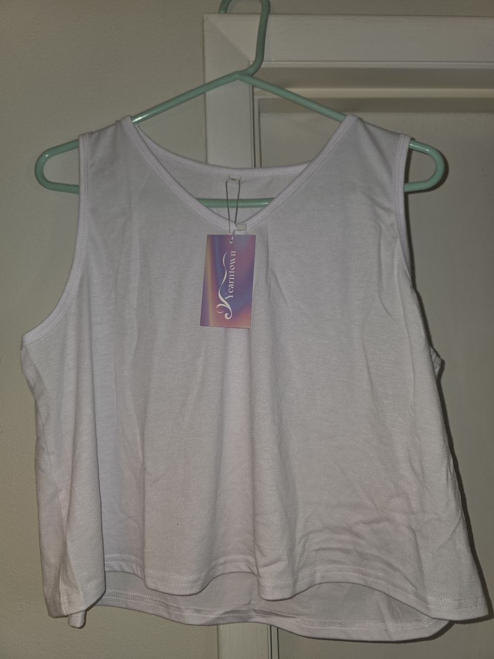 Women's White Cotton Tank Top
